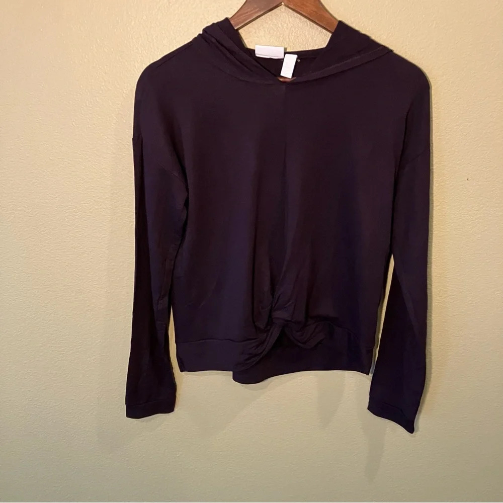 Zella Girls XL 14/16Pullover Long Sleeve Twist Hem Hoodie Sweatshirt Dark Purple